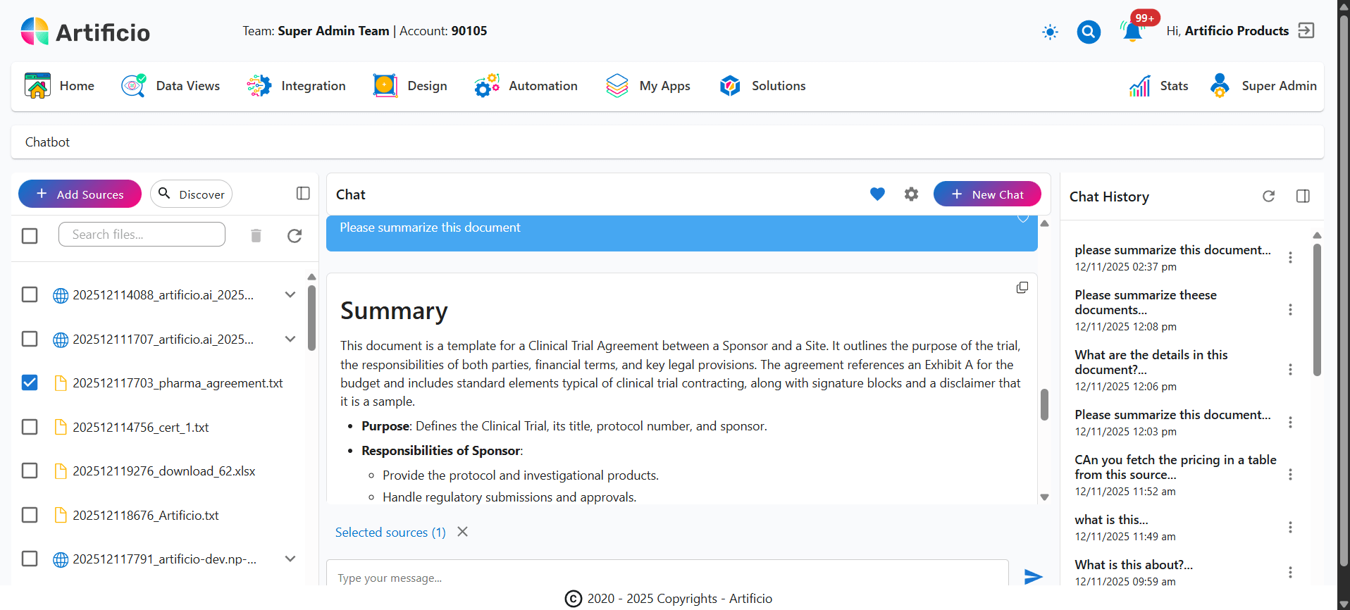 Intelligent Chat Interface