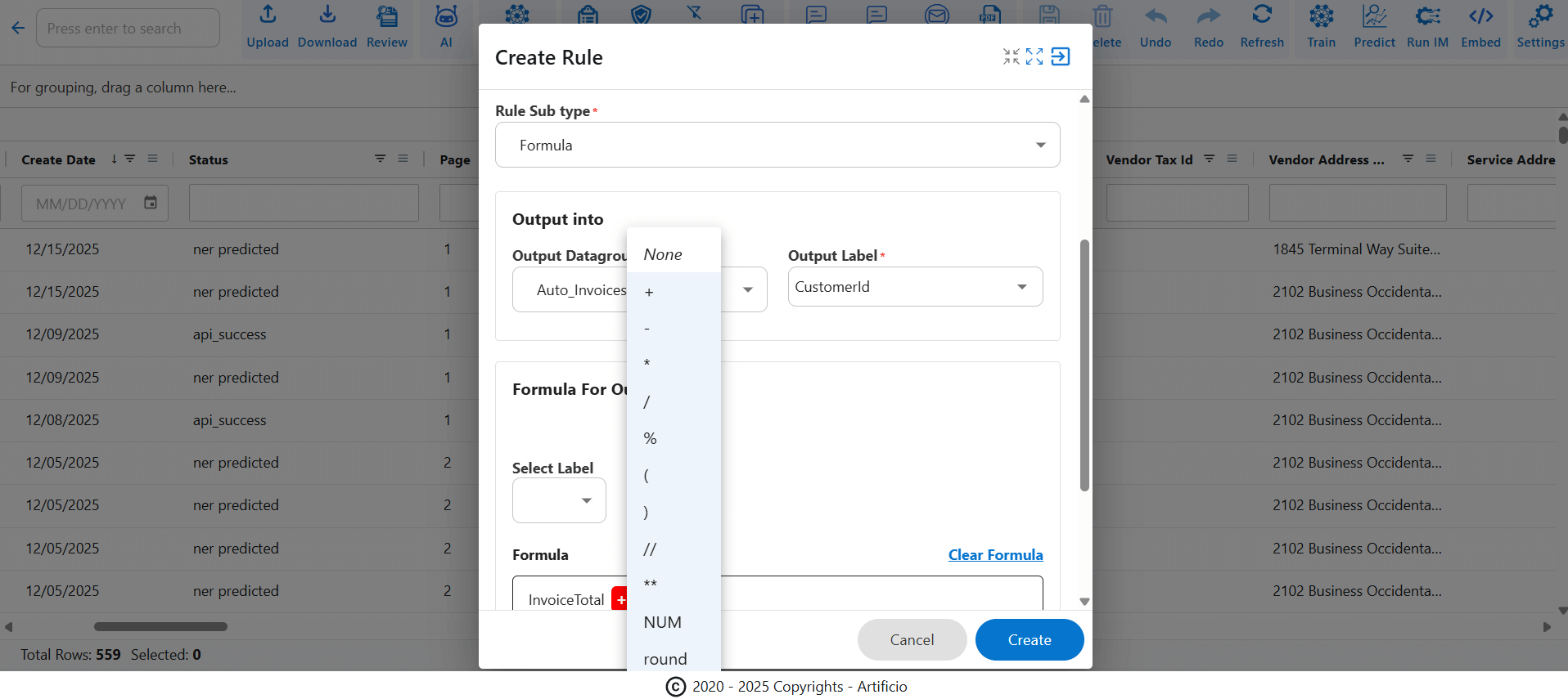 Pick-and-Choose Option for Rules